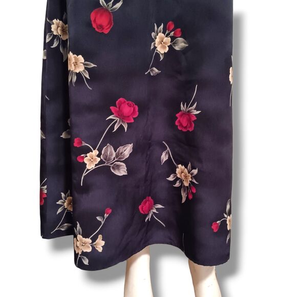 Vtg Jaclyn Smith Dark Floral Maxi Skirt-Size 10-Roses-Whimsygoth-Fairy Goth-Y2K - Picture 3 of 7